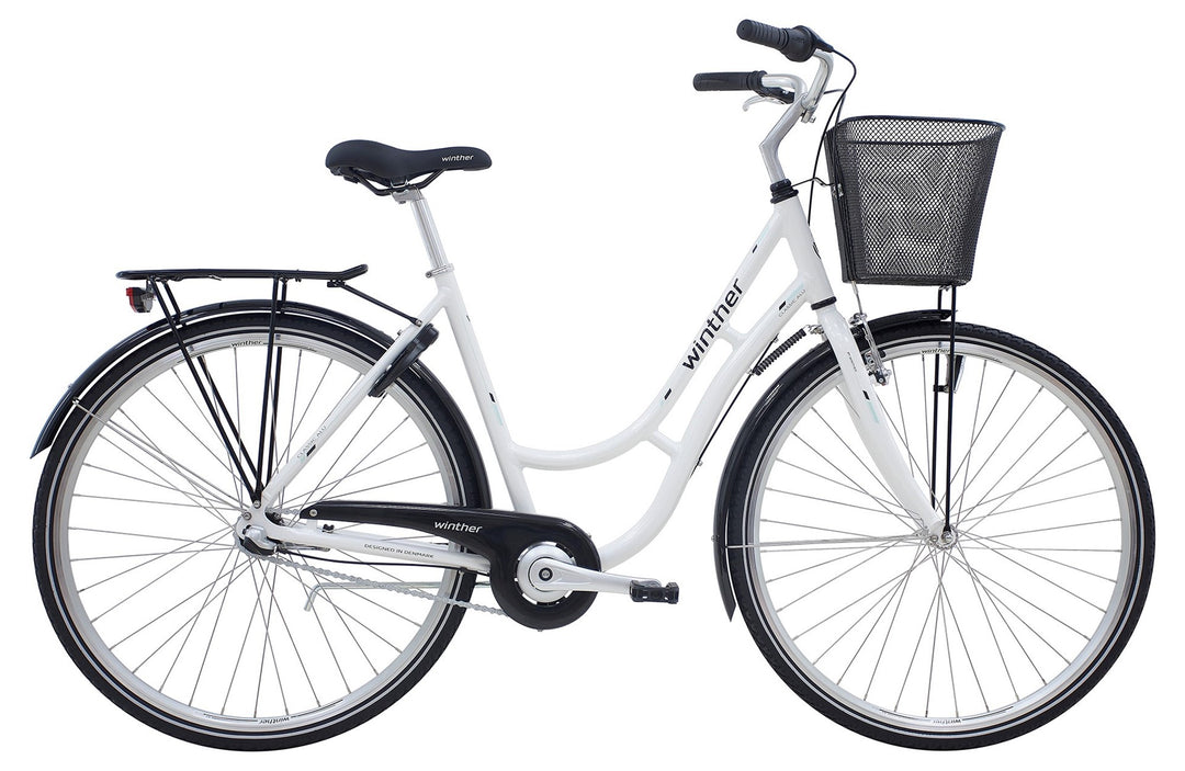 Winther Shopping Classic Blank Hvid Cykel Dame