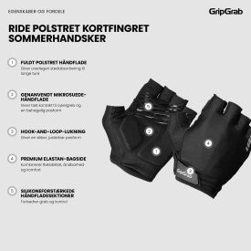 GripGrab RIDE polstrede kortfingrede sommerhandsker