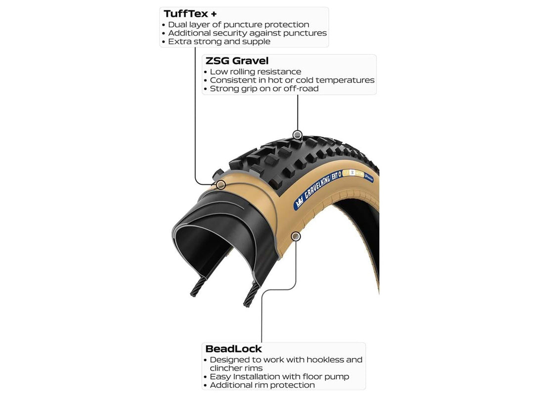 Panaracer GravelKing EXT+ foldedæk 700x45C