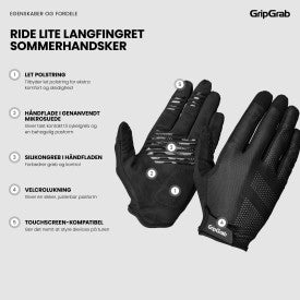 GripGrab RIDE Lite langfingrede sommerhandsker